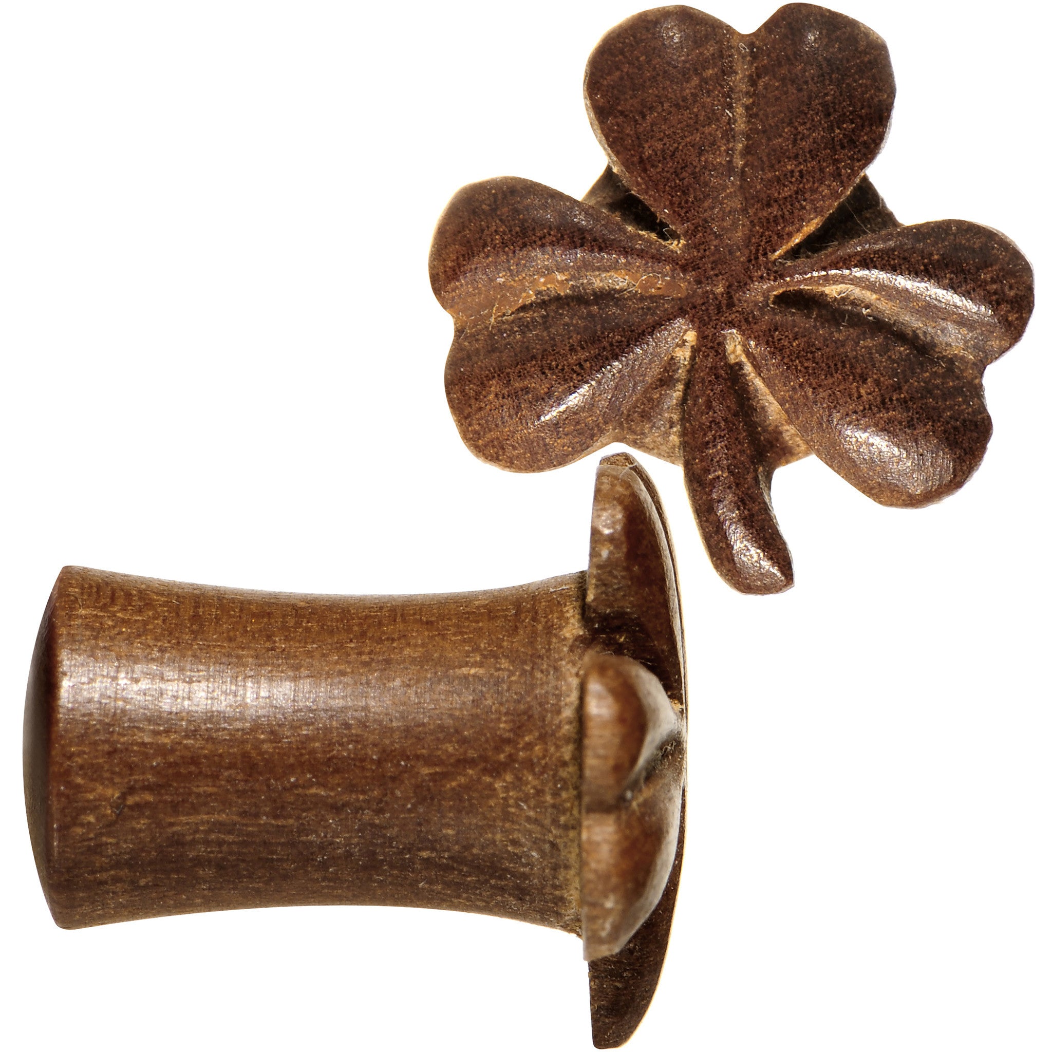 2 Gauge Organic Sabo Wood Shamrock Saddle Plug Set