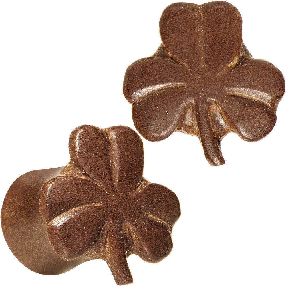 00 Gauge Organic Sabo Wood Shamrock Saddle Plug Set