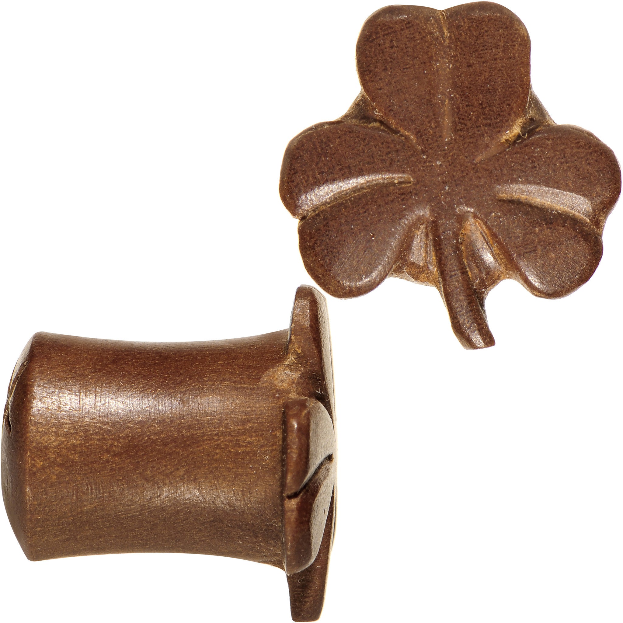 00 Gauge Organic Sabo Wood Shamrock Saddle Plug Set