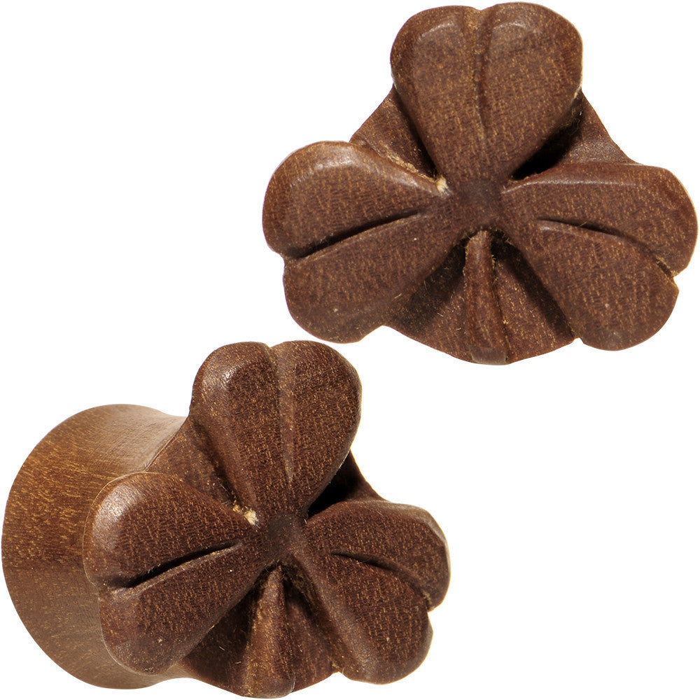 7/16 Organic Sabo Wood Shamrock Saddle Plug Set