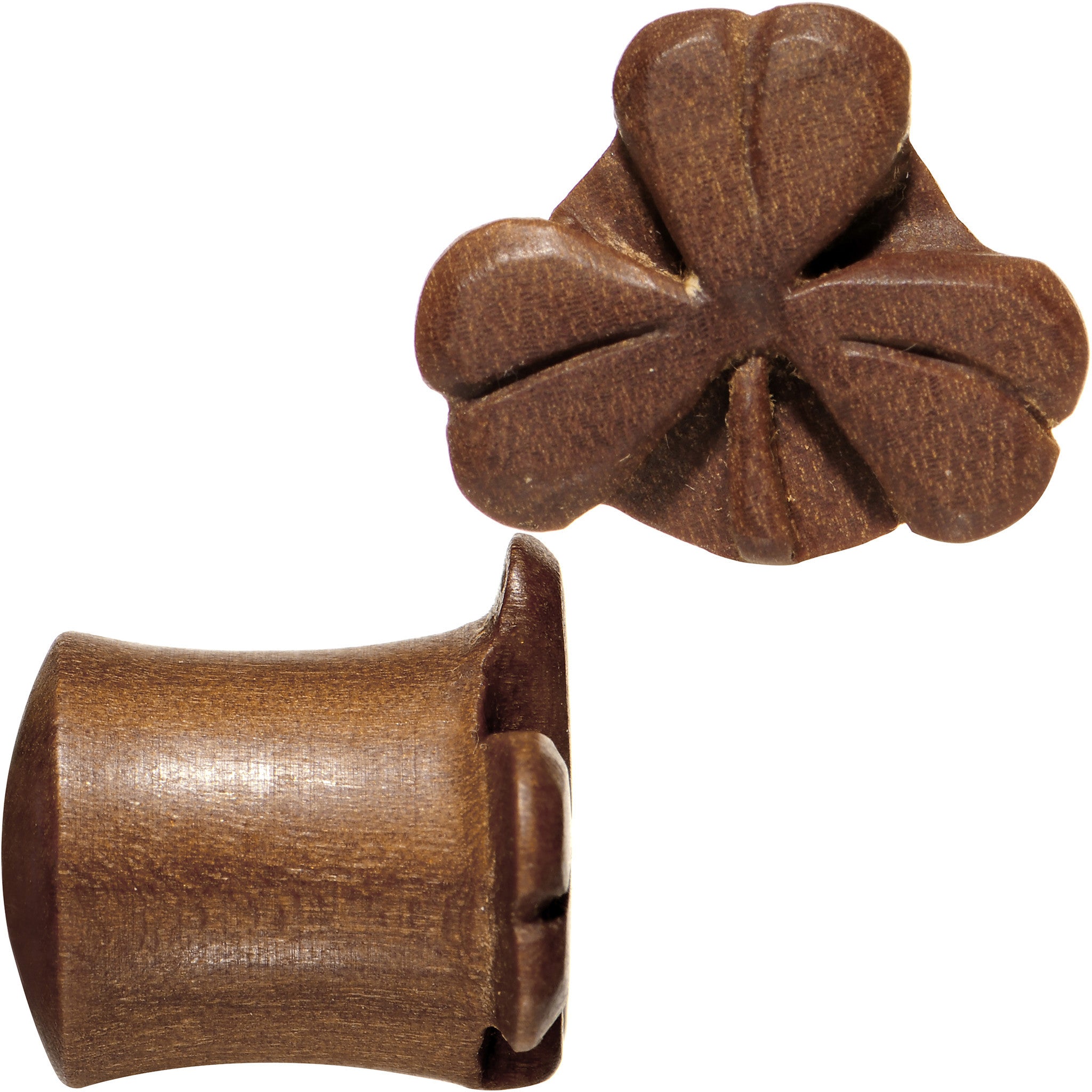 7/16 Organic Sabo Wood Shamrock Saddle Plug Set