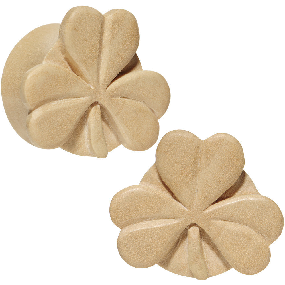 7/8 Organic Crocodile Wood Shamrock Saddle Plug Set