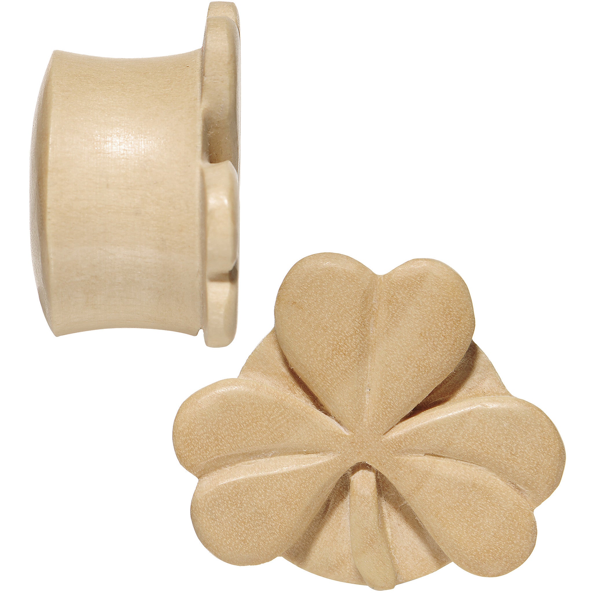 7/8 Organic Crocodile Wood Shamrock Saddle Plug Set