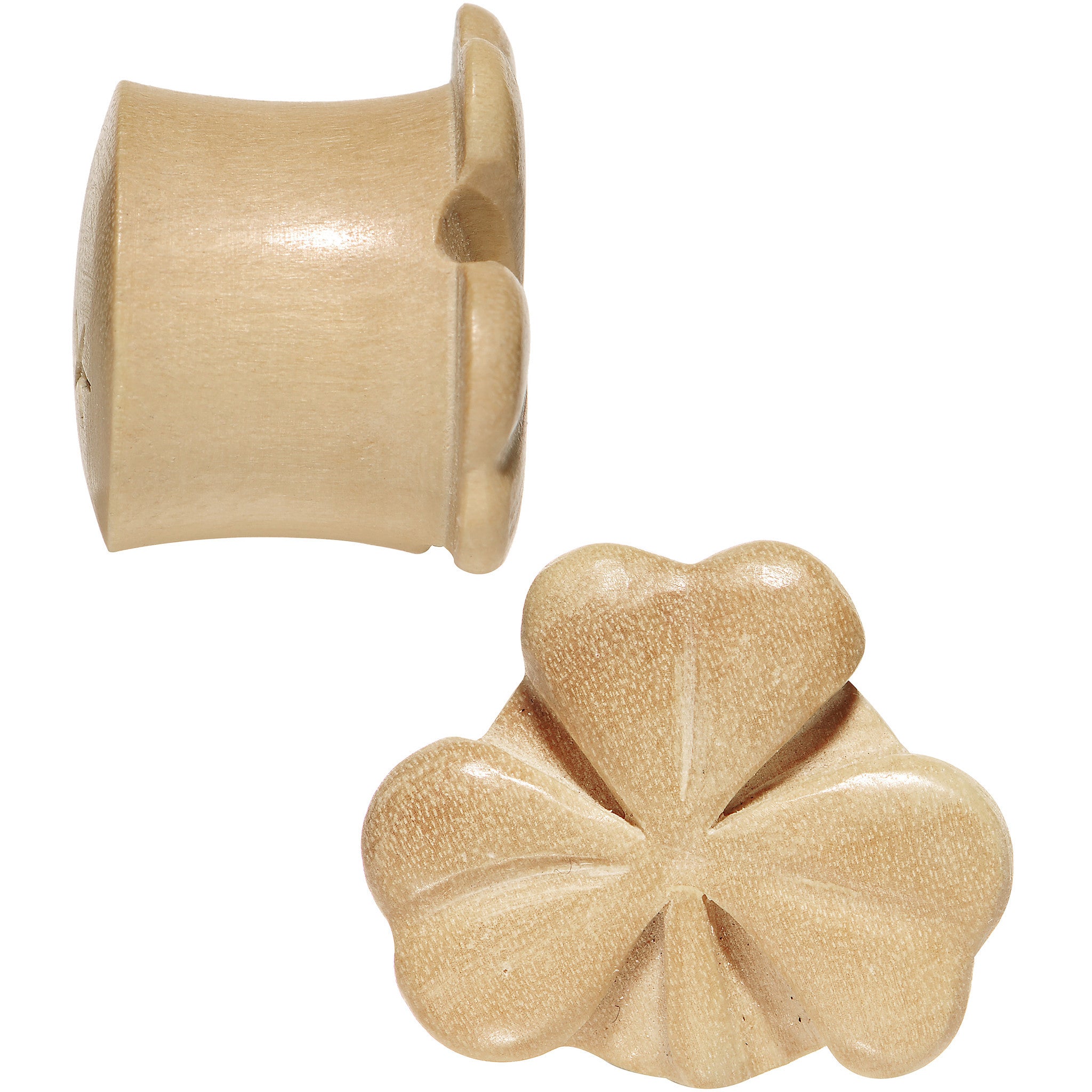 5/8 Organic Crocodile Wood Shamrock Saddle Plug Set