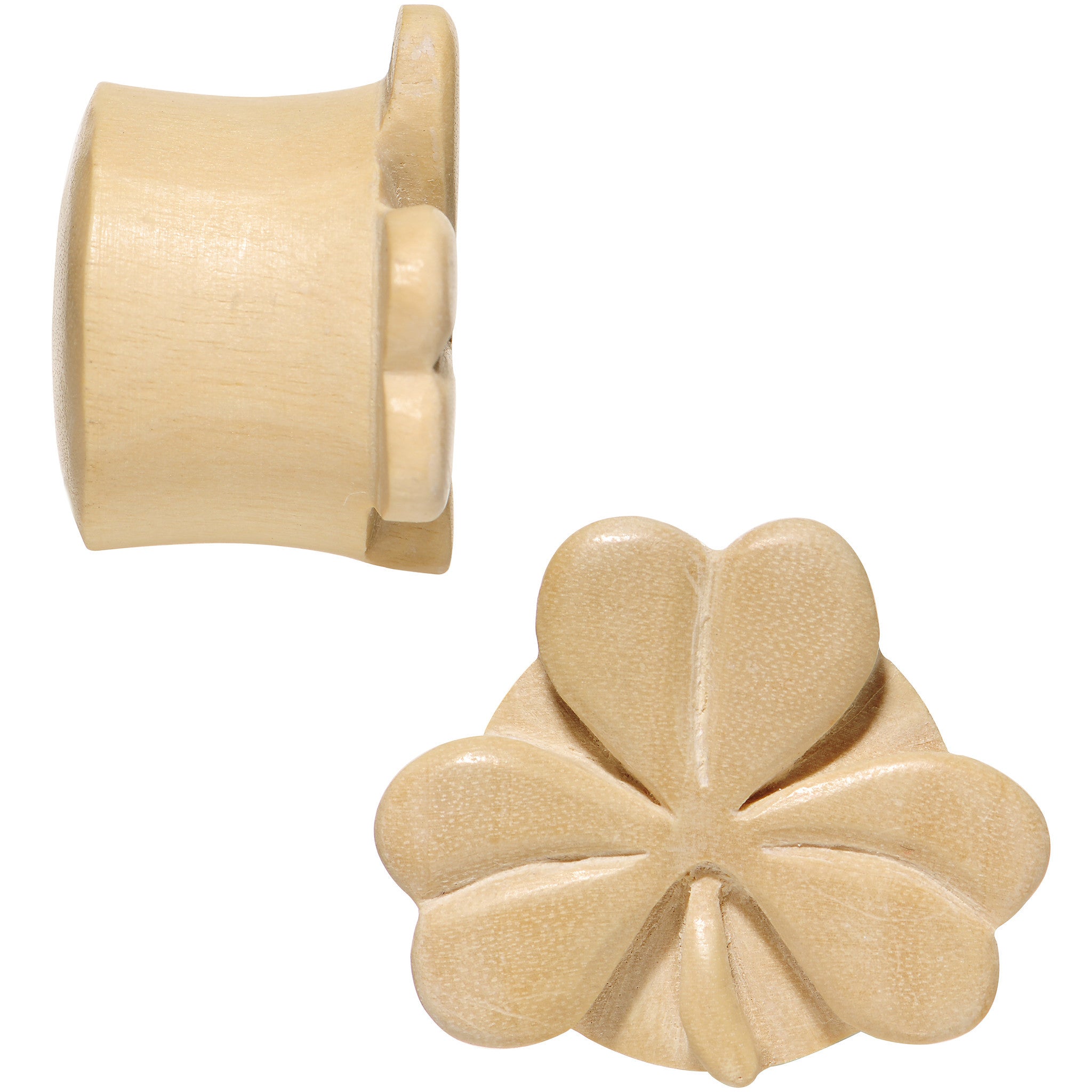 8 Gauge Organic Crocodile Wood Shamrock Saddle Plug Set