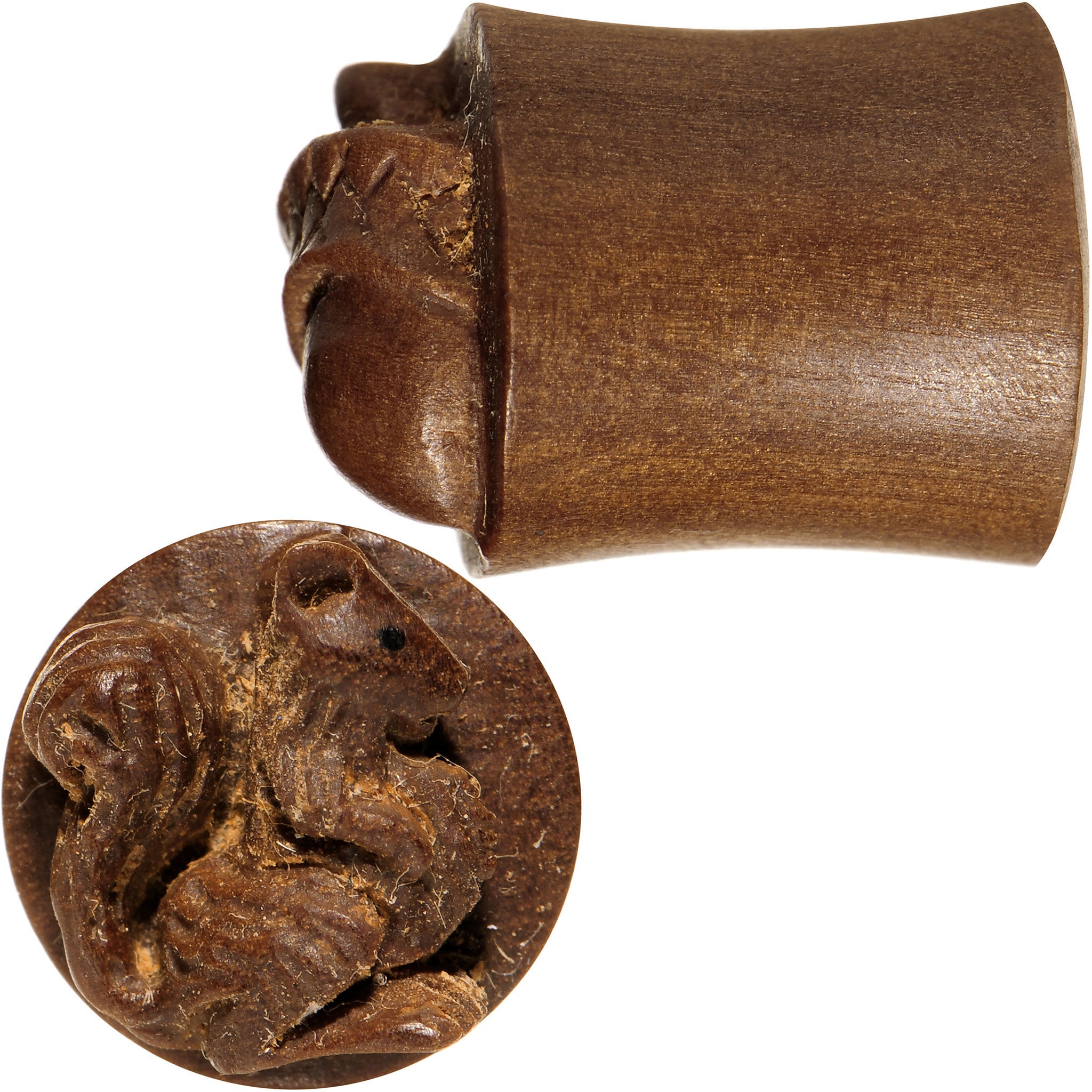 7/16 Organic Wood Squirrels Gone Nuts Saddle Plug Set