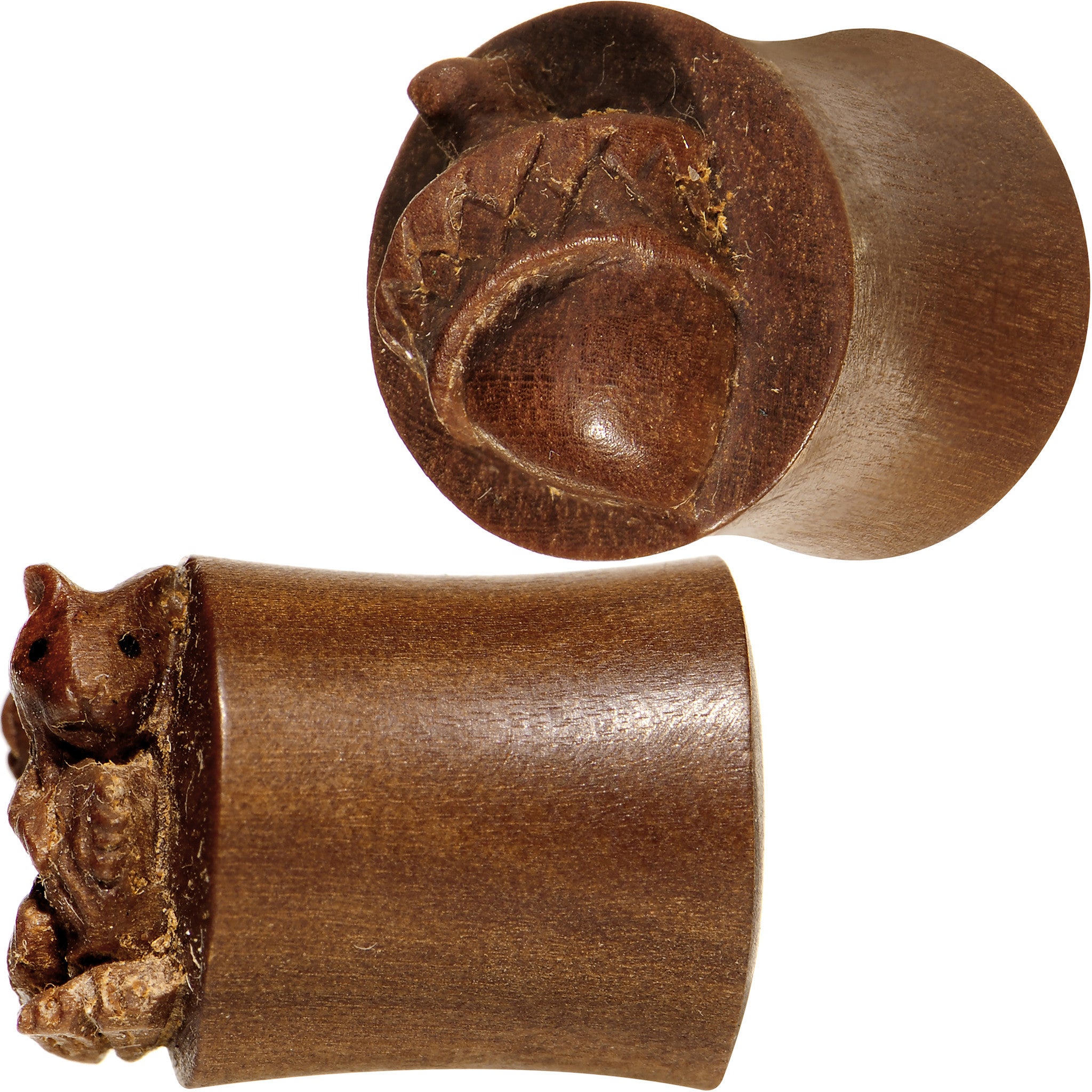 7/16 Organic Wood Squirrels Gone Nuts Saddle Plug Set