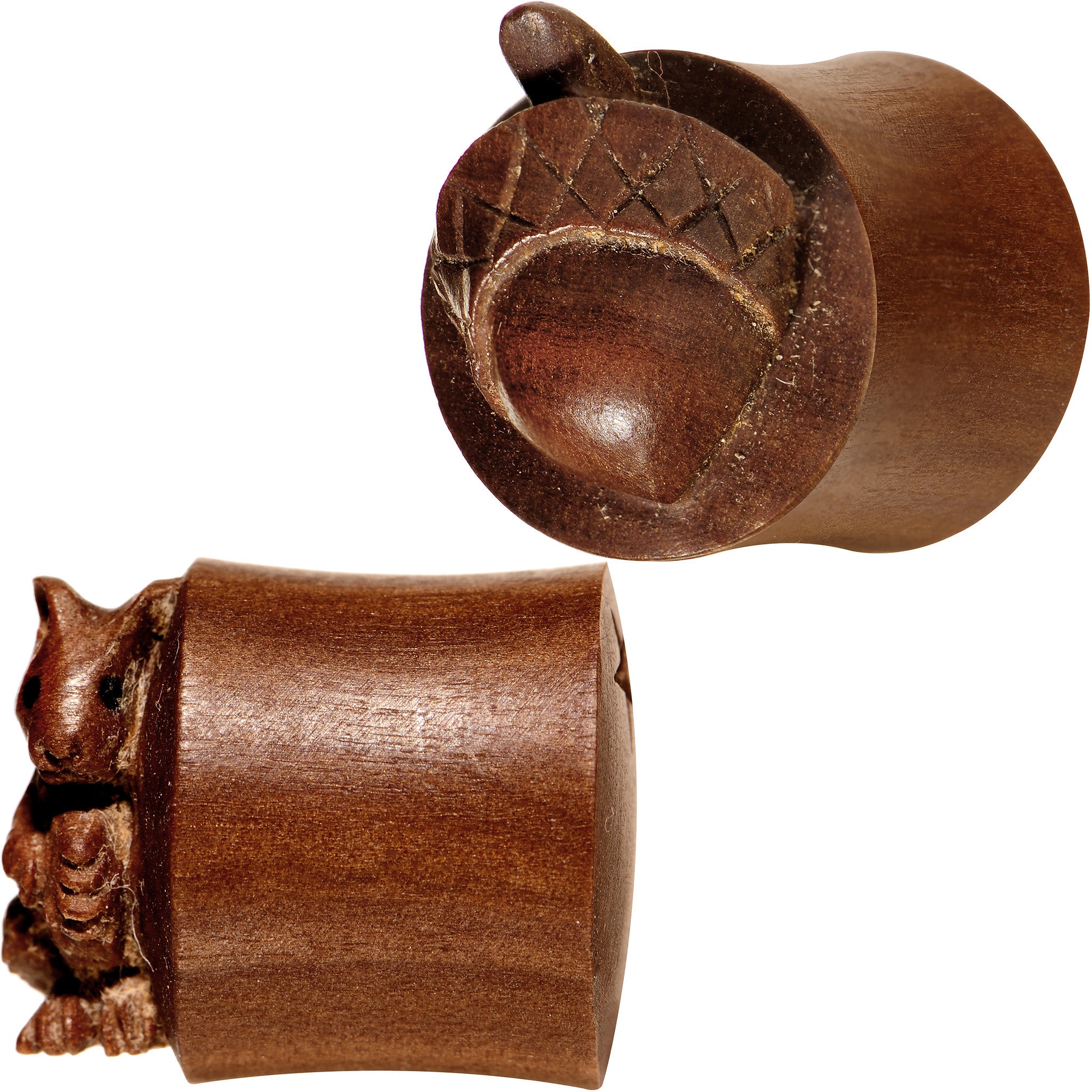 9/16 Organic Wood Squirrels Gone Nuts Saddle Plug Set