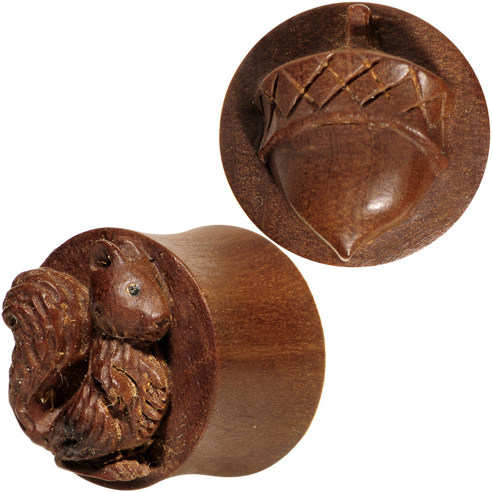 5/8 Organic Wood Squirrels Gone Nuts Saddle Plug Set