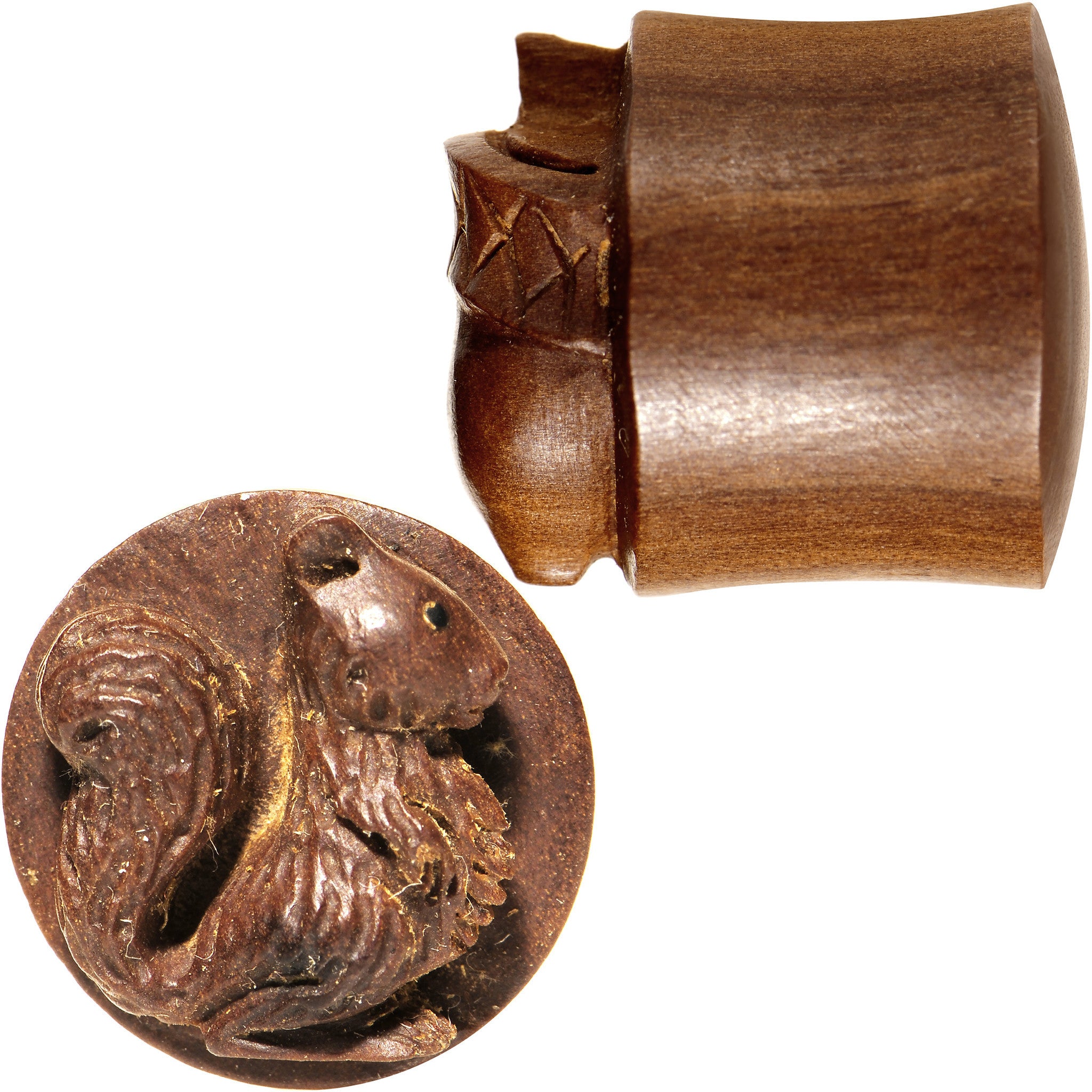 5/8 Organic Wood Squirrels Gone Nuts Saddle Plug Set