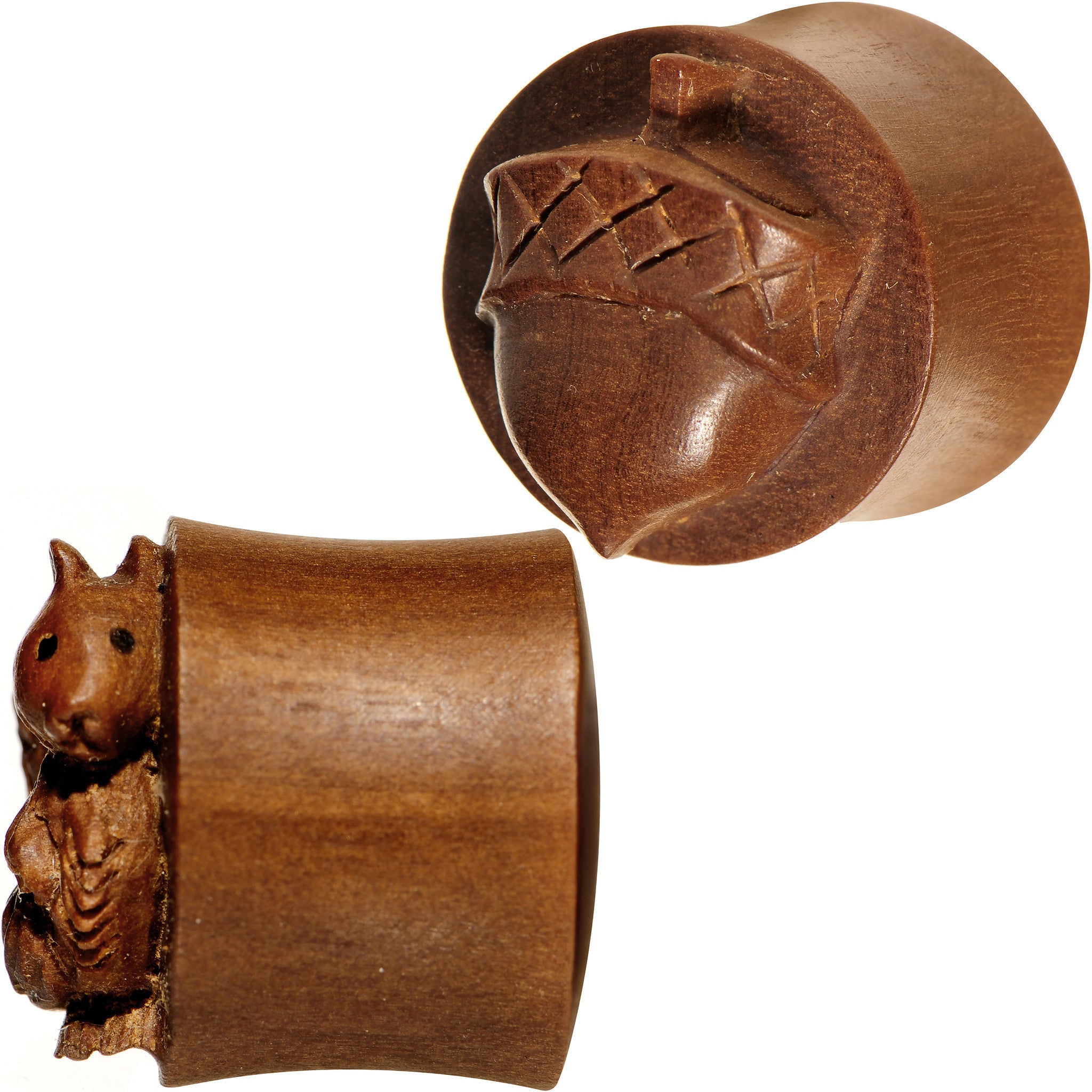 5/8 Organic Wood Squirrels Gone Nuts Saddle Plug Set