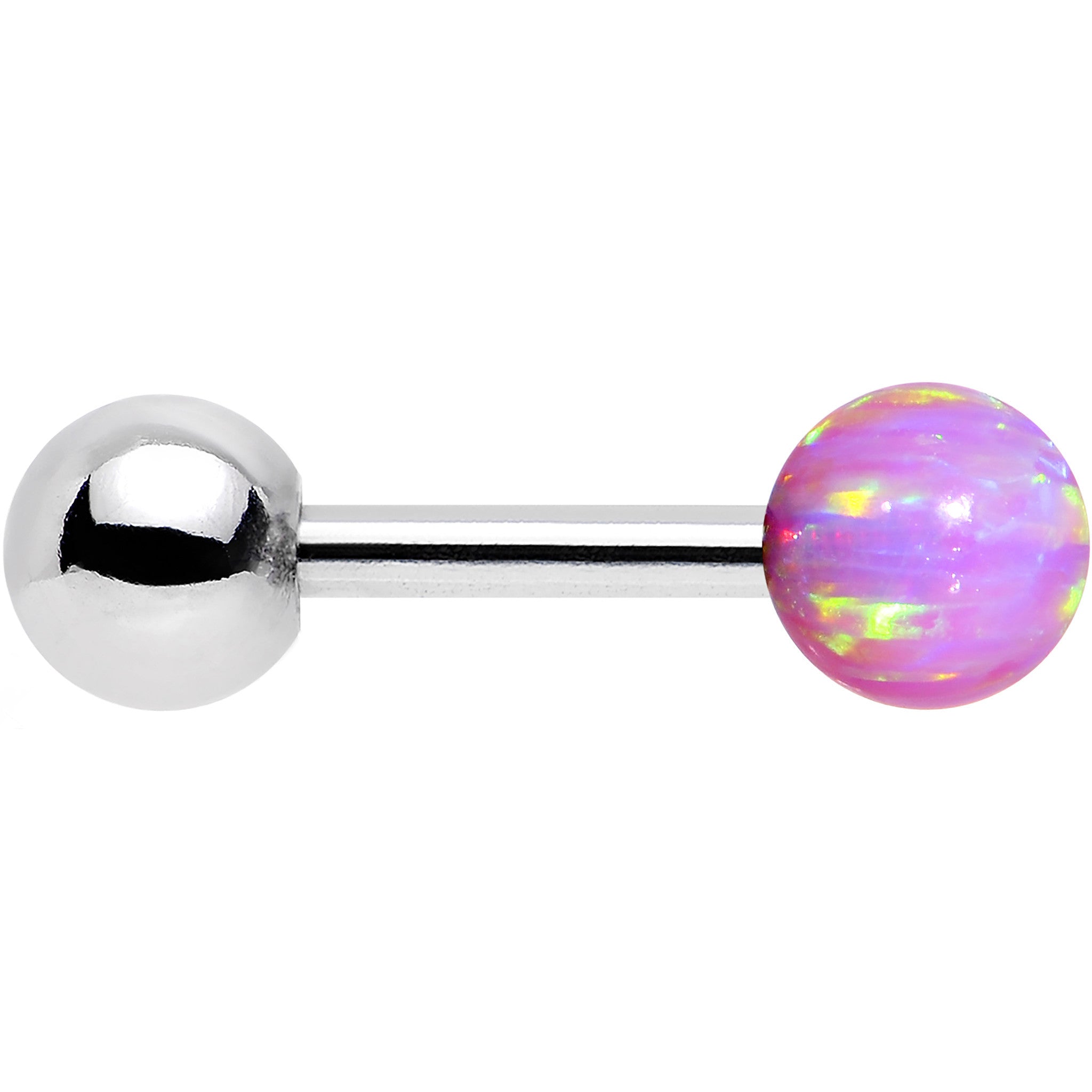 16 Gauge 1/4 Steel Pink Imitation Opal Ball Cartilage Earring