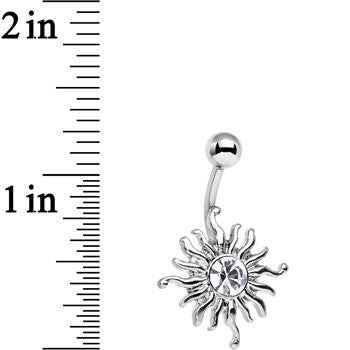 Clear Gem Tribal Shining Sun Belly Ring