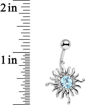 Blue Gem Tribal Shining Sun Belly Ring