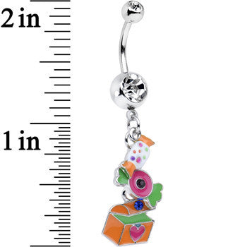 Clear Gem Colorful Christmas Candy Dangle Belly Ring