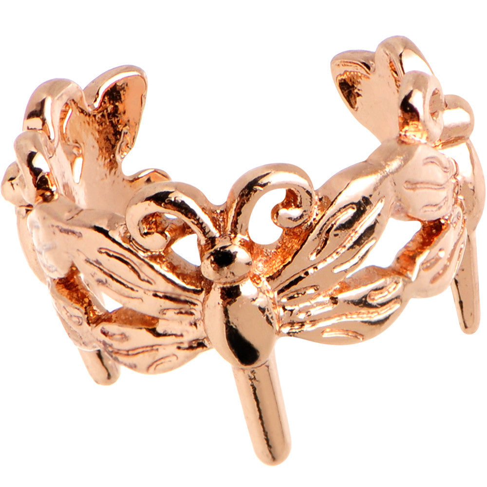 Rosy Flights of Fancy Dragonfly Adjustable Ear Cuff