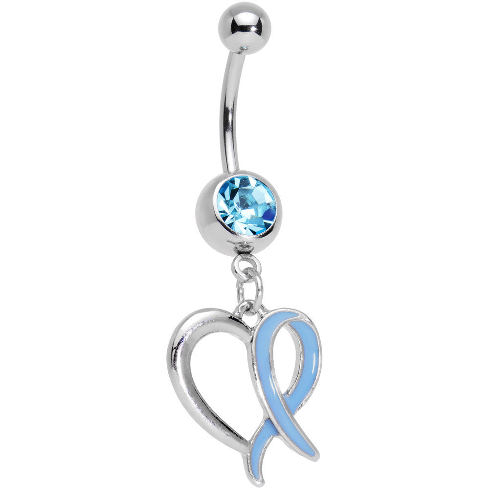 Baby Blue Gem Wispy Blue Twisted Heart Dangle Belly Ring