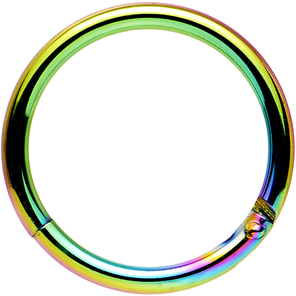 16 Gauge 3/8 Rainbow Anodized Hinged Segment Ring