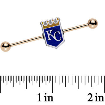 Licensed MLB Gold Anodized Kansas City Royals Industrial Barbell 38mm