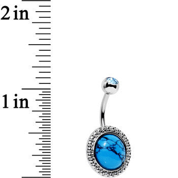 Light Blue Gem Faux Turquoise Western Waterway Belly Ring