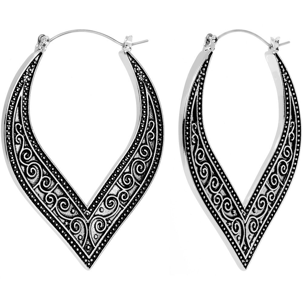 Fashion Forward Swirling Sense of Charm Tunnel Hoop Earrings