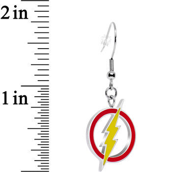 Officially Licensed DC Comics The Flash Steel Dangle Earrings