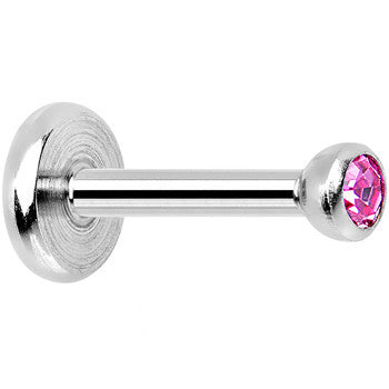 18 Gauge 1/4 Pink 2mm CZ Gem Internally Threaded Cartilage Earring