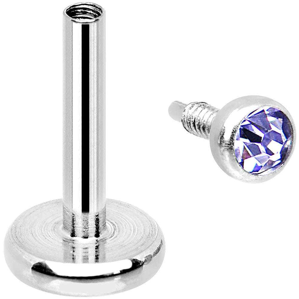 18 Gauge 1/4 Tanzanite 2mm CZ Internally Threaded Cartilage Earring