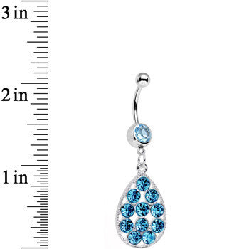 Aqua Gem Steel Dingy Drop Dangle Belly Ring