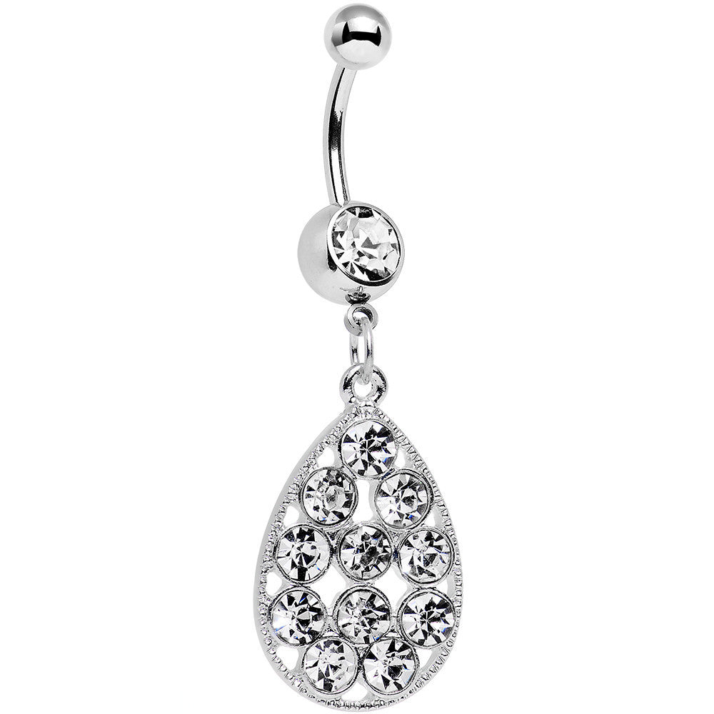 Clear Gem Dingy Drop Dangle Belly Ring