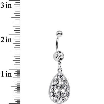 Clear Gem Dingy Drop Dangle Belly Ring