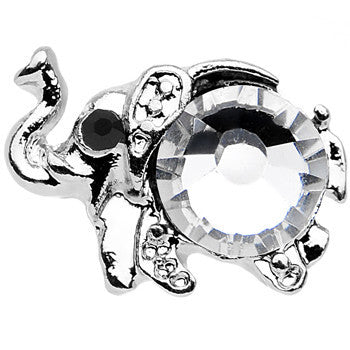 16 Gauge 1/4 Clear Gem Steel Glam Elephant Tragus Cartilage Earring