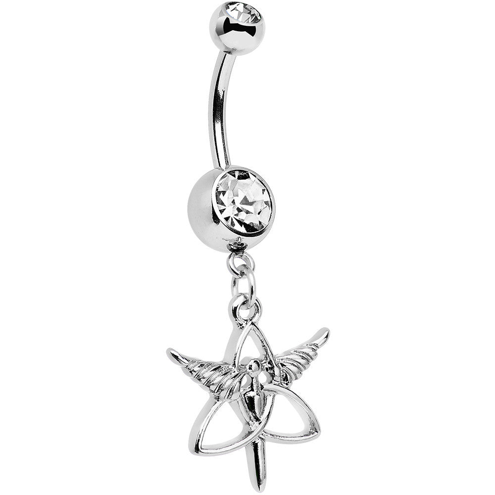 Clear Gem Heroic Heralds Staff and Trinity Dangle Belly Ring