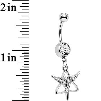 Clear Gem Heroic Heralds Staff and Trinity Dangle Belly Ring