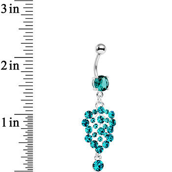 Aqua Gem Awestruck Angel Chandelier Dangle Belly Ring