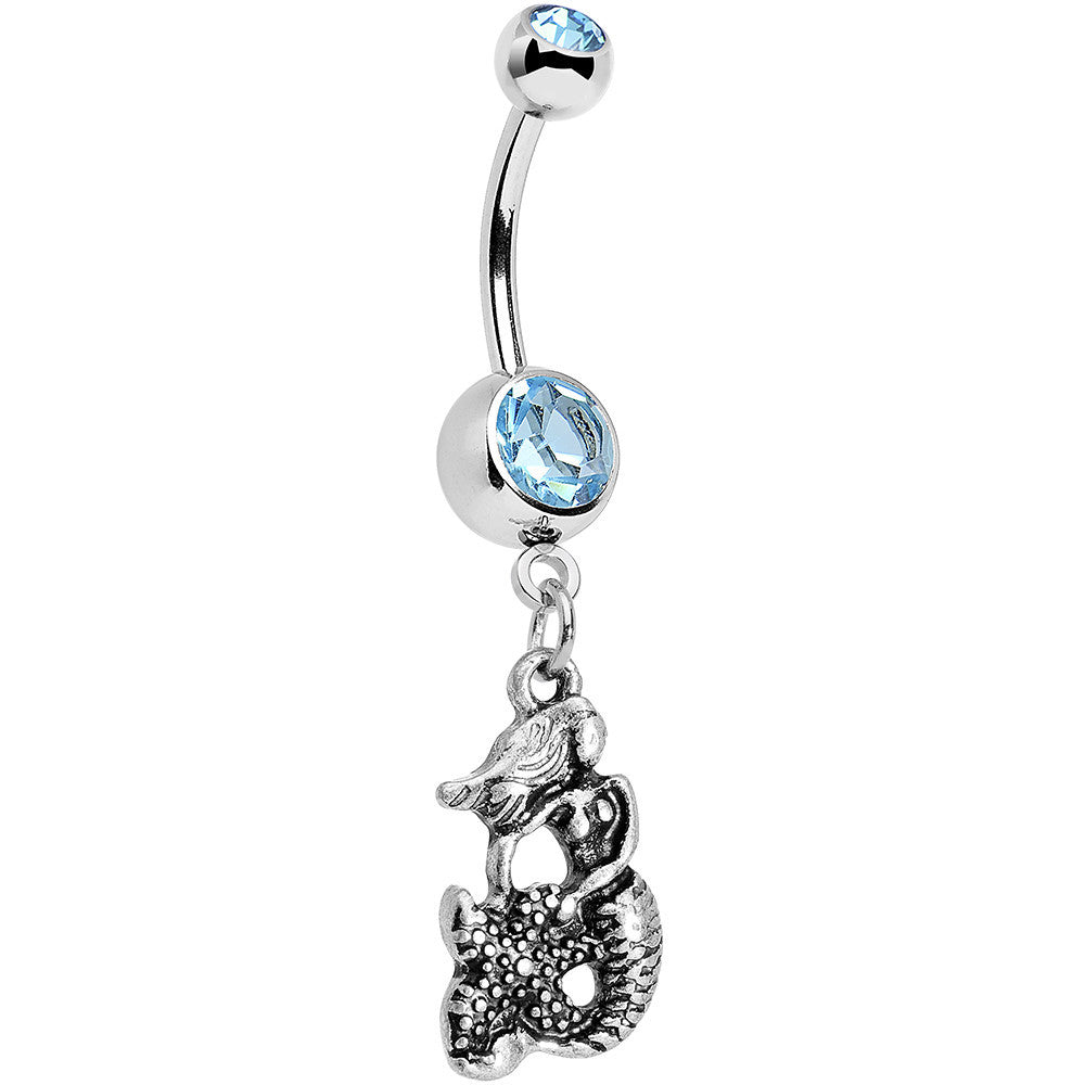 Aqua Gem Miss Mermaid and Mr Starfish Dangle Belly Ring