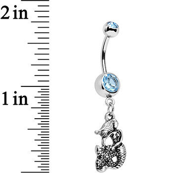 Aqua Gem Miss Mermaid and Mr Starfish Dangle Belly Ring