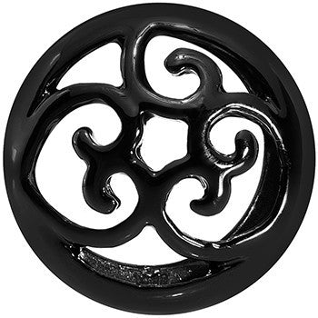 1/2 Steel Black Filigree Duet Heart Saddle Plug Set