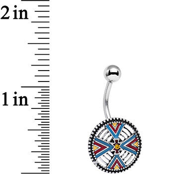 Red Blue Yellow Southwestern Powerful Medallion Belly Ring