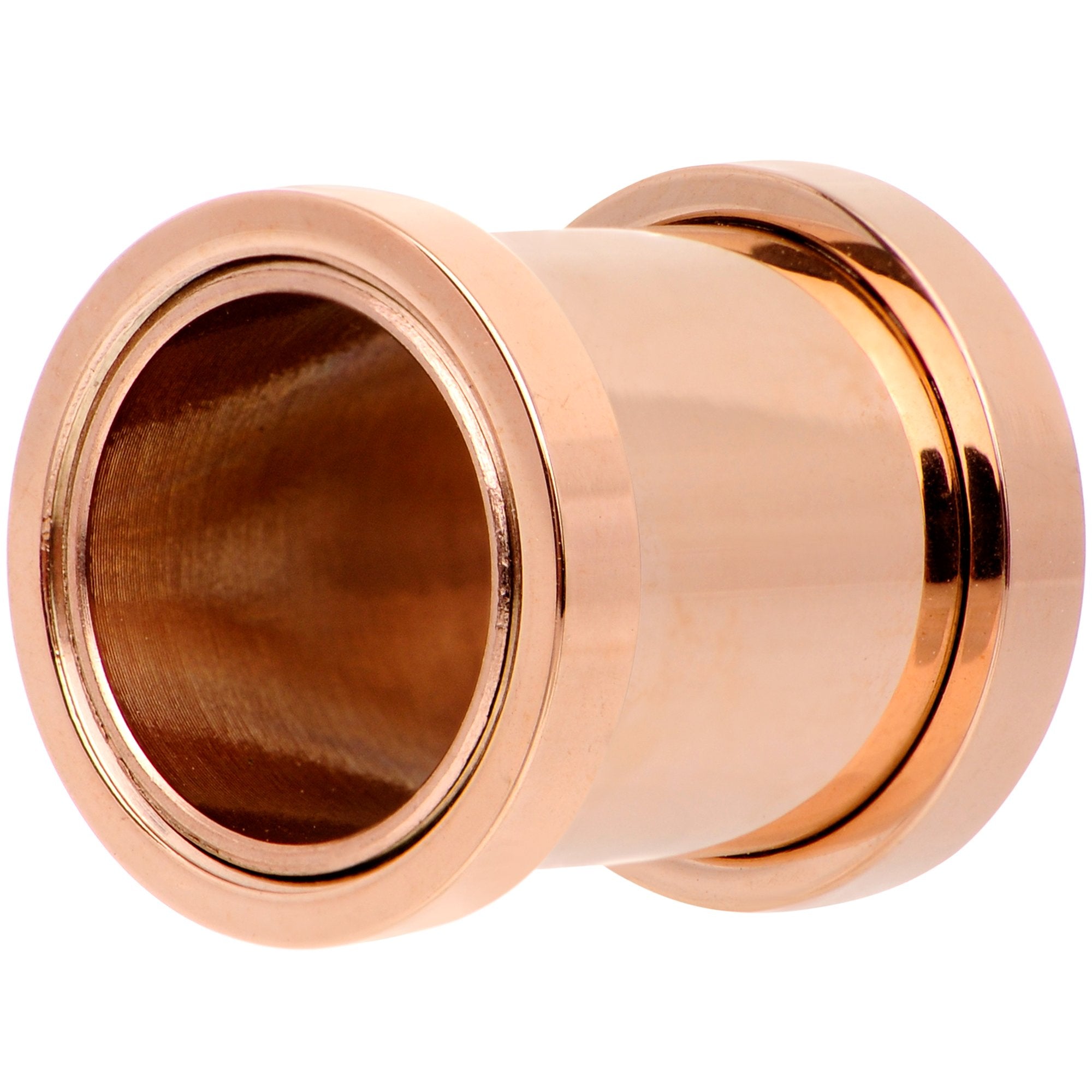 Clear CZ Gem Rose Gold PVD Glitzy Screw Fit Tunnel Plug Set