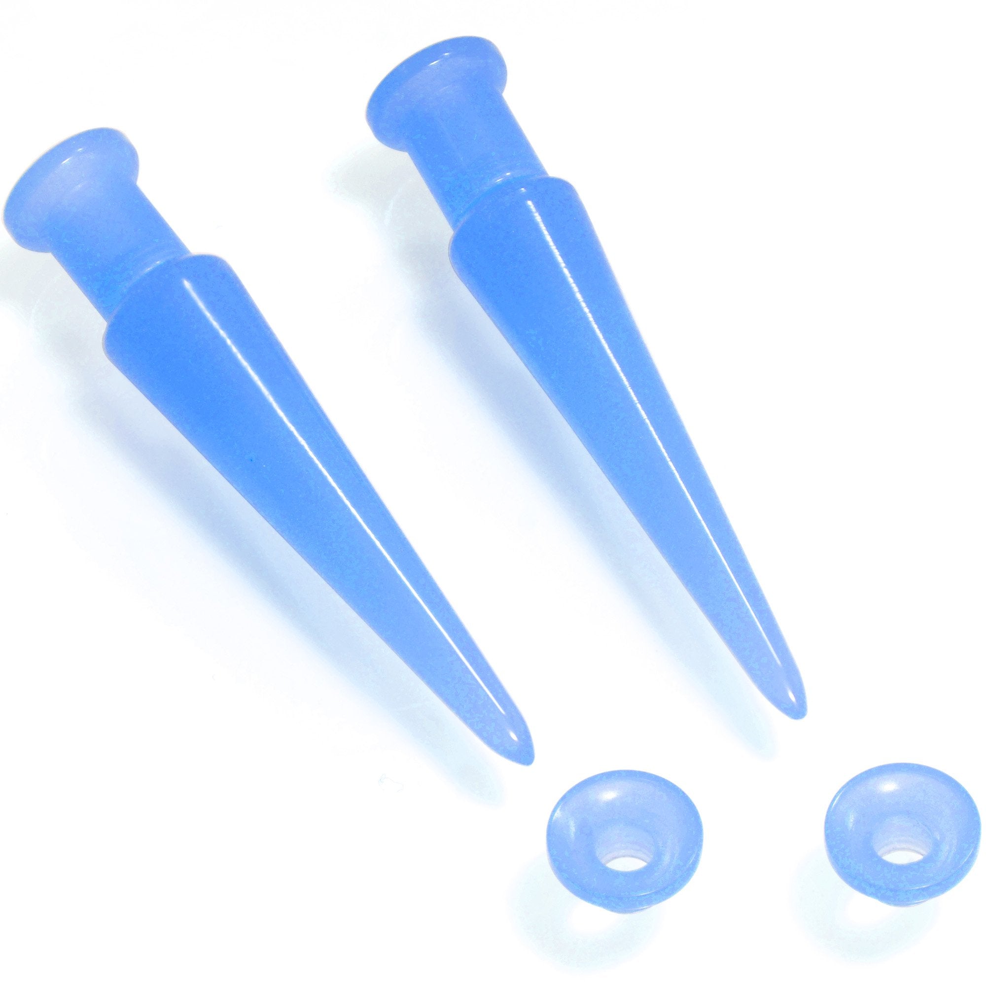 2 in 1 Blue Glow in Dark Interchangeable Screw Fit Plug and Taper Set