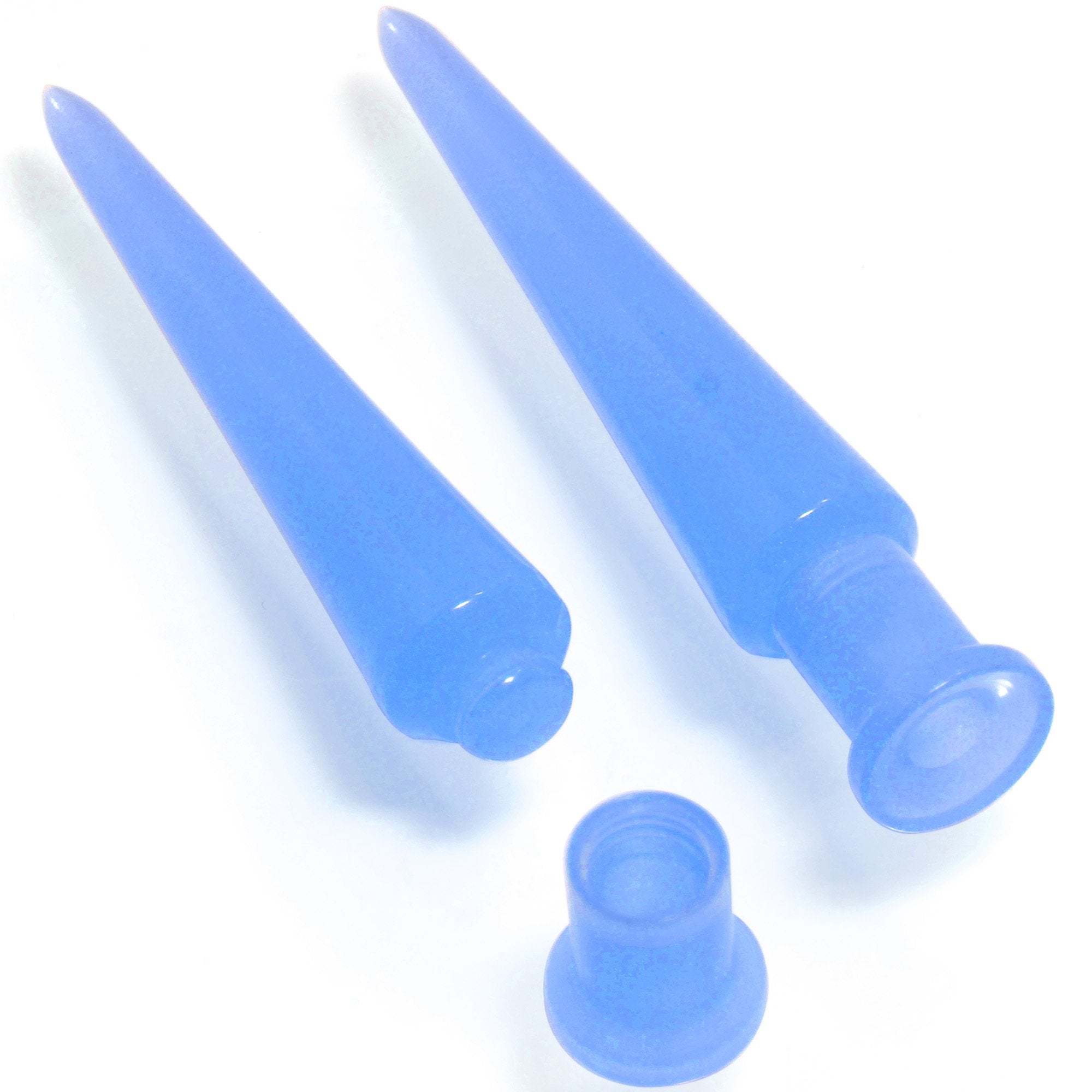 2 in 1 Blue Glow in Dark Interchangeable Screw Fit Plug and Taper Set