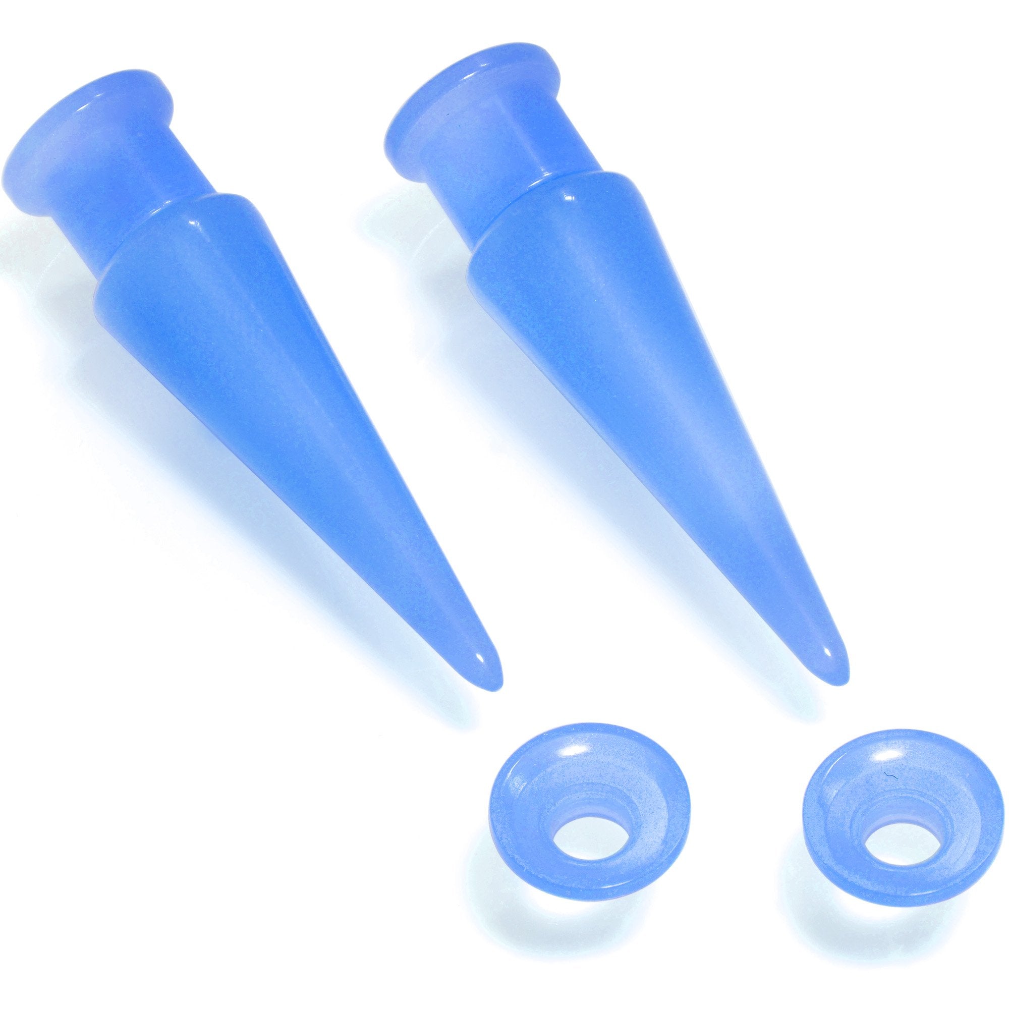 2 in 1 Blue Glow in Dark Interchangeable Screw Fit Plug and Taper Set