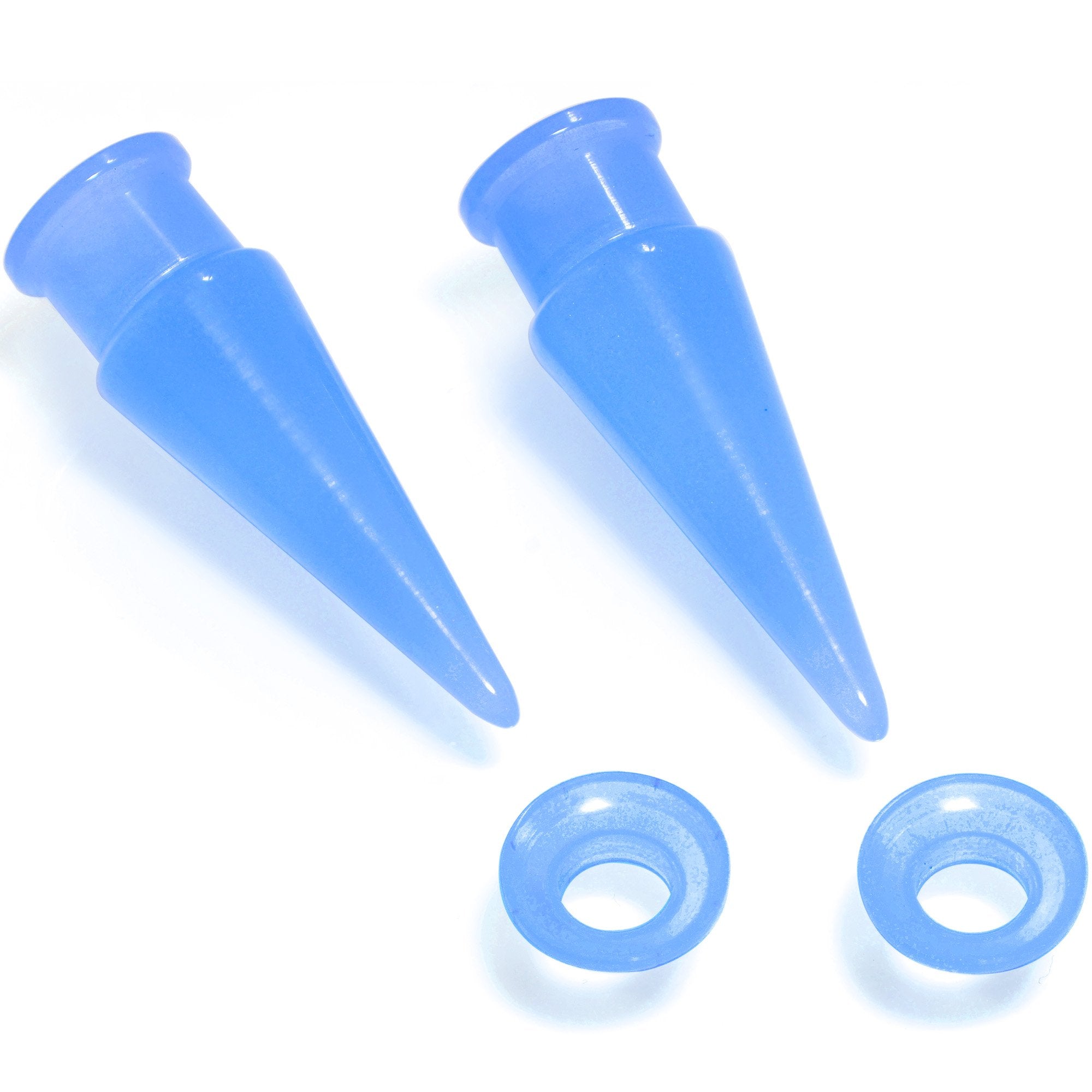 2 in 1 Blue Glow in Dark Interchangeable Screw Fit Plug and Taper Set