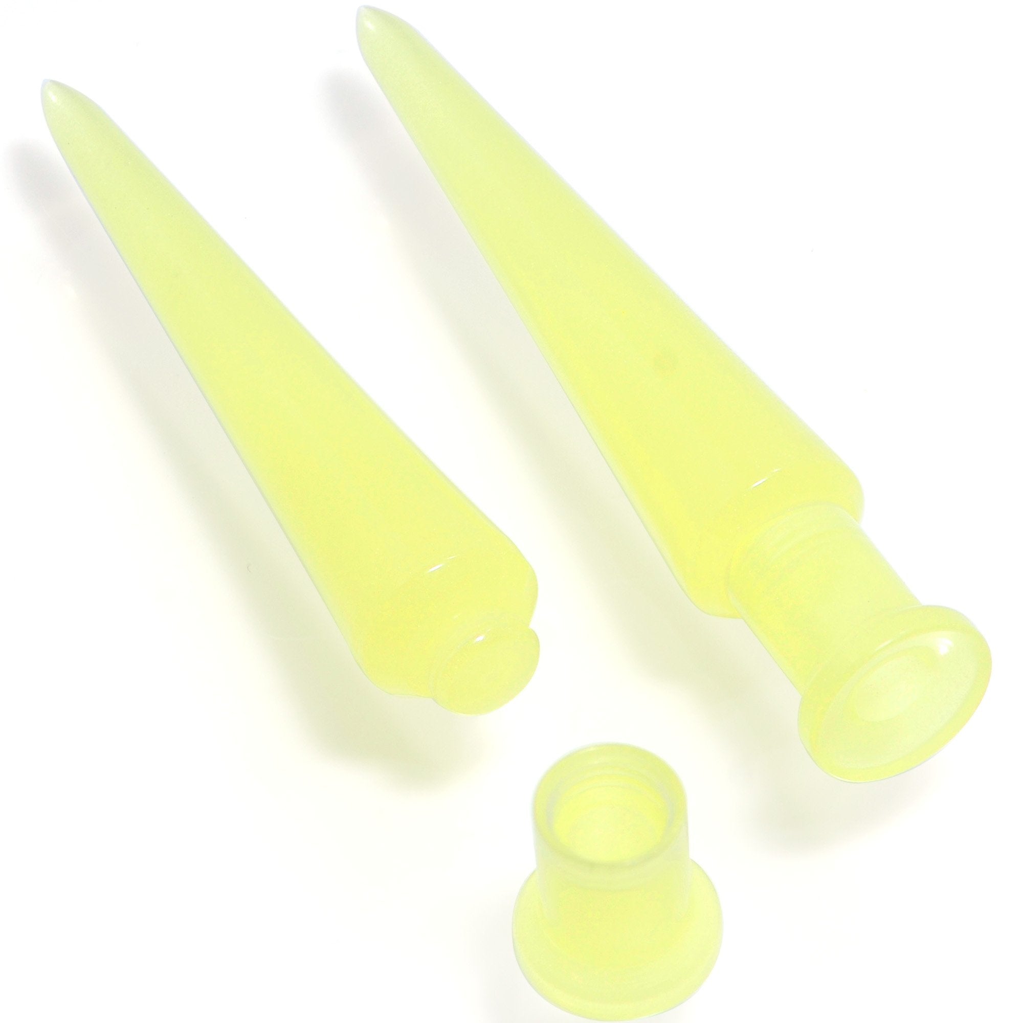 2 in 1 Yellow Glow in Dark Interchangeable Screw Fit Plug and Taper Set