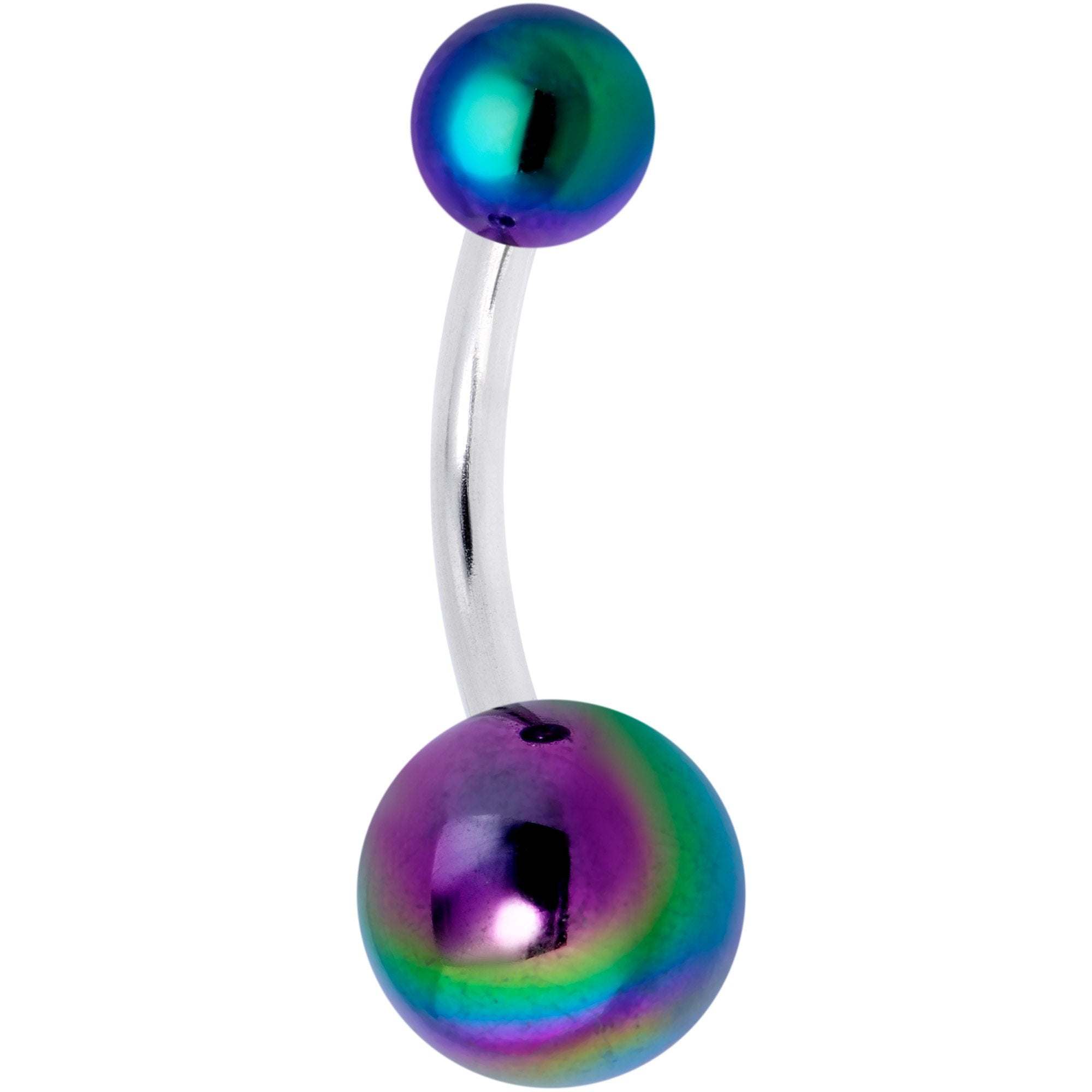 Black Pearlescent Acrylic Ball Belly Ring