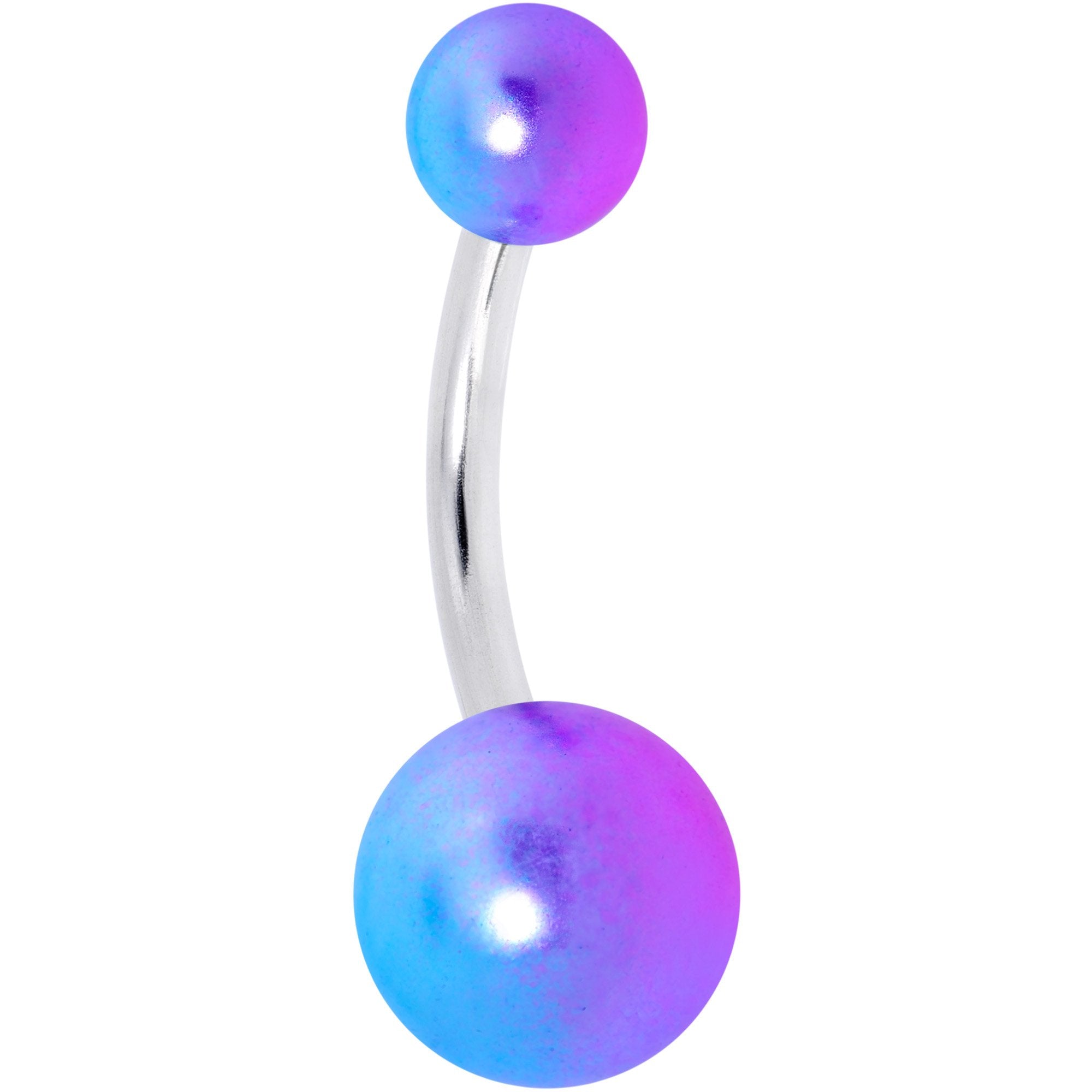 Blue Purple Pearlescent Acrylic Ball Belly Ring