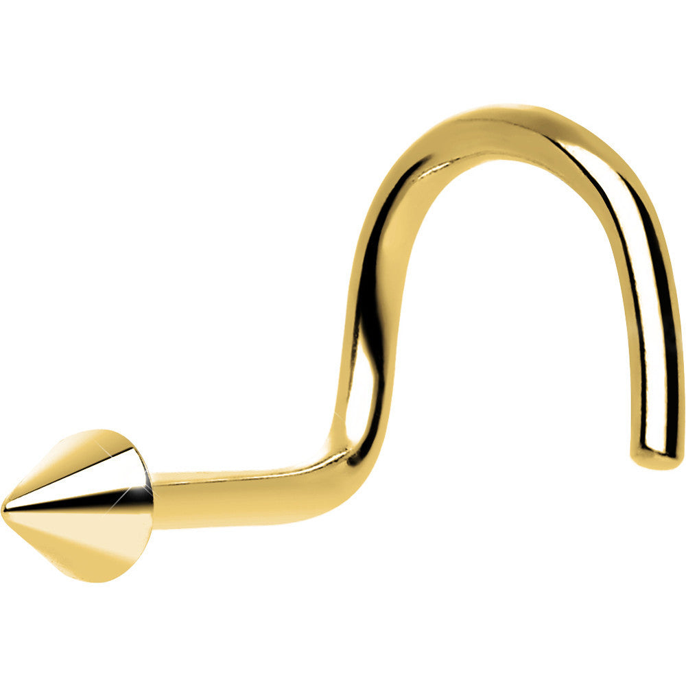 Solid 14KT Yellow Gold CONE Nose Ring