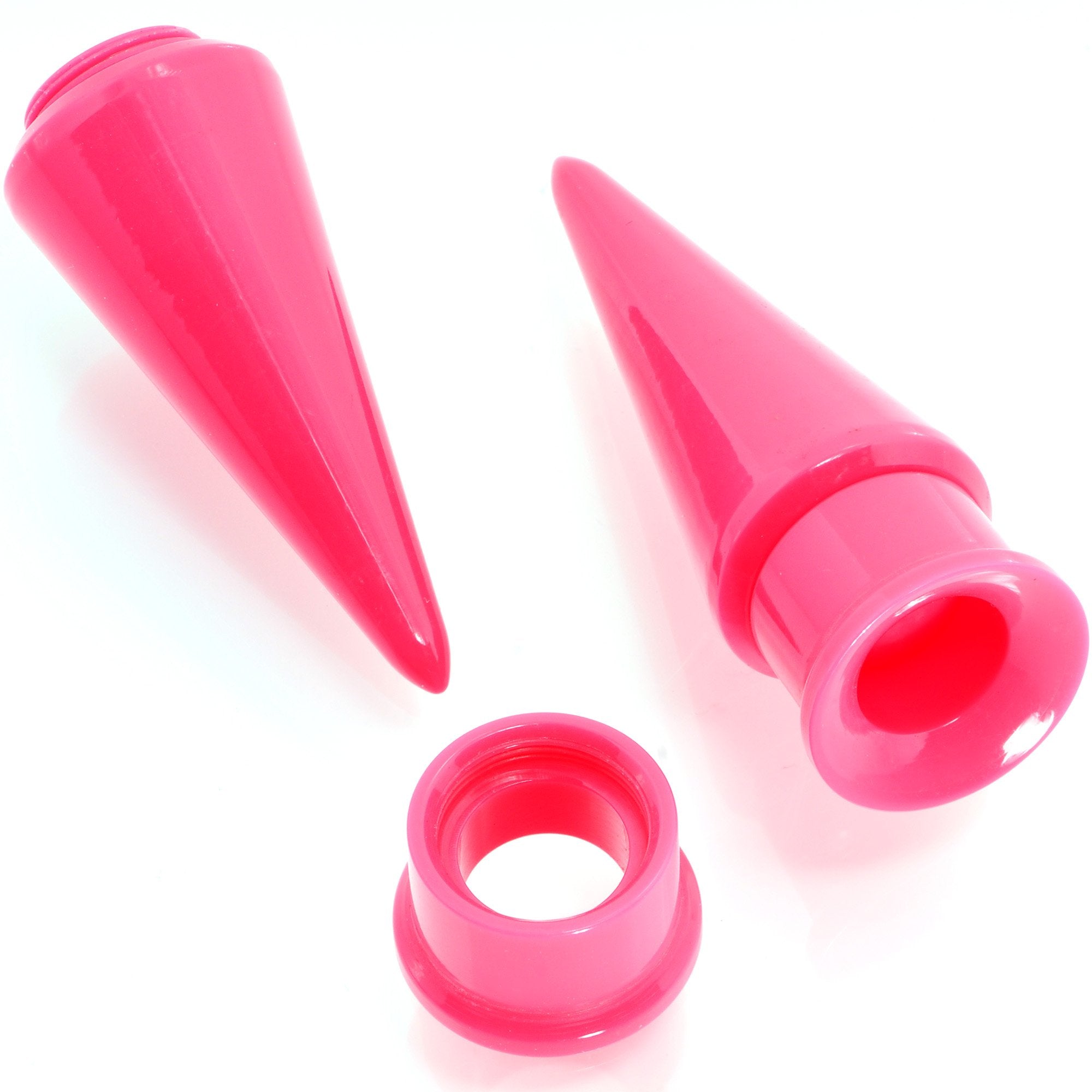 Pink 2 in 1 Interchangeable Screw Fit Plug and Taper Set