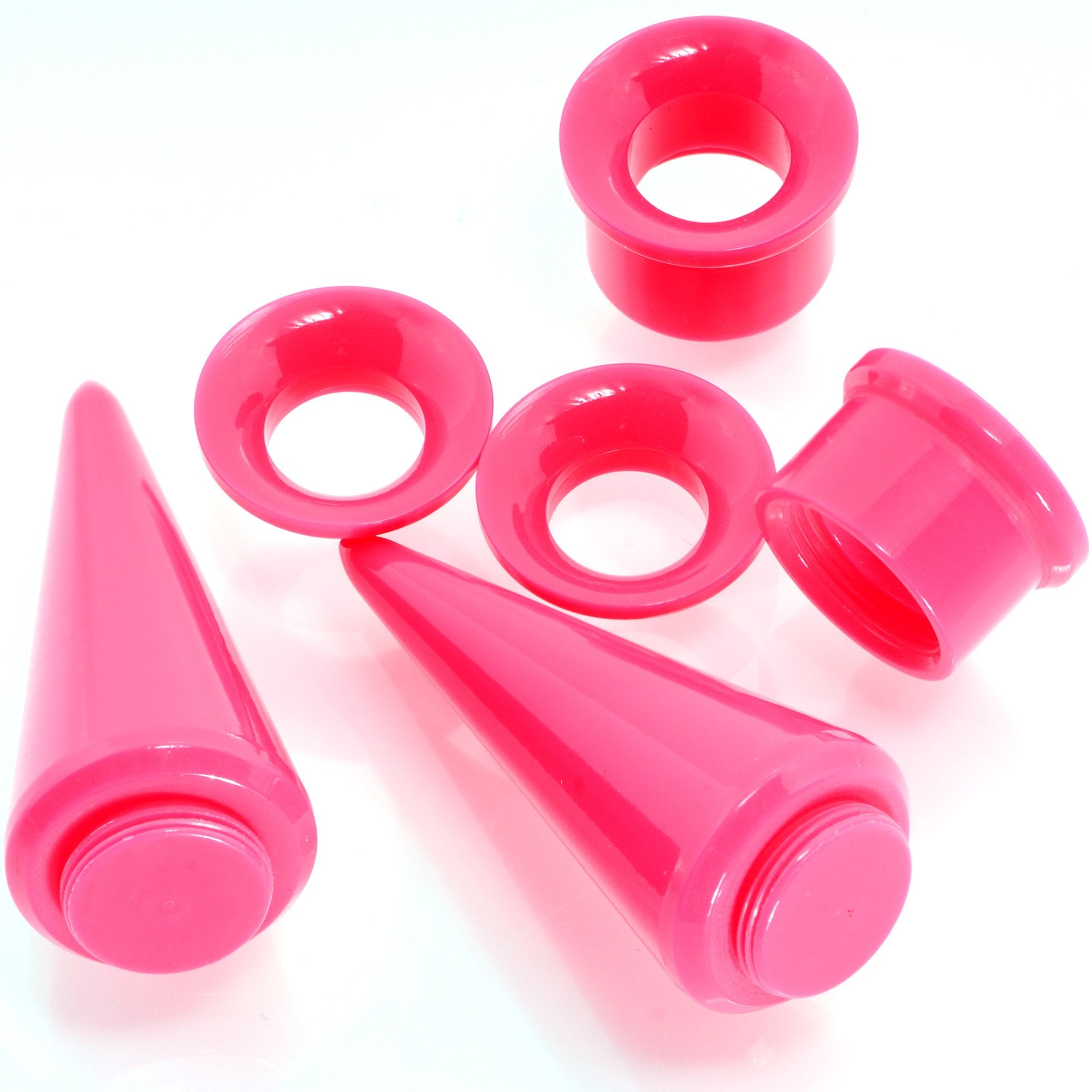 Pink 2 in 1 Interchangeable Screw Fit Plug and Taper Set